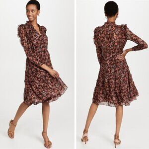 NEW Ulla Johnson Alessandra Dress Garnet Silk Southwestern Bohemian Wedding